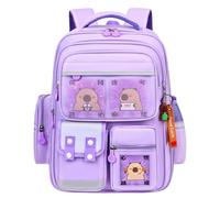 PURFUU Zaino animale di grande capacità per i bambini borsa pratica e traspirante del libro di scuola con comoda cinghia regolabile bella borsa di scuola, Viola, L