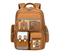 PURFUU Zaino animale di grande capacità per i bambini borsa pratica e traspirante del libro di scuola con comoda cinghia regolabile bella borsa di scuola, Colore caffè., L