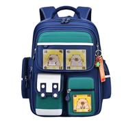 PURFUU Zaino animale di grande capacità per i bambini borsa pratica e traspirante del libro di scuola con comoda cinghia regolabile bella borsa di scuola, Verde, L