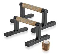 Purife Supporto da pavimento in legno a forma di T, per flessioni, per allenamento della forza, parallele, con robusta staffa in metallo per calisthenics, fitness, ginnastica, allenamento, calistenia