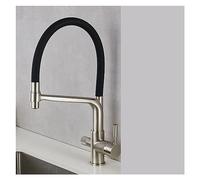 Purification de l'eau Robinet de Cuisine Noir Chaud et Froid Rotatif Tire en Laiton Matériau d'évier mélangeur et Lavage du Robinet (Grigio a)