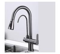 Purification de l'eau Robinet de Cuisine Noir Chaud et Froid Rotatif Tire en Laiton Matériau d'évier mélangeur et Lavage du Robinet (Grigio a)