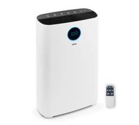 N8WERK Purificatore d'Aria con Sistema di filtraggio a 6 Livelli, Filtro H14, CADR: 185 m³/h, per Chi soffre di allergie, filtra polline, Polvere, batteri, ECC. Controllo App, Inclusa Luce UVC,