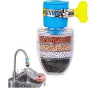 Purificatore d'acqua al carbone magico, filtro per rubinetto dell'acqua al carbone attivo a 6 strati, risparmio idrico e forte pressione, adatto per rubinetti da 1/2 pollice a 3/4 pollice