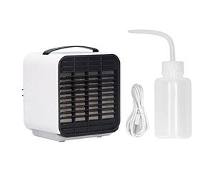 Purificatore d'aria 2 in 1 agli ioni negativi Ventola di raffreddamento USB portatile Raffreddatore d'aria a 3 velocità del per viaggi estivi in ufficio a casa (Bianca)