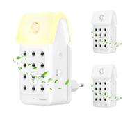 Purificatore d'aria /3Pcs, Dayear Plug In Negative Ion Air Purifier con Sensore di Movimento, Silenzioso Air Ionizers per fumatori/Home/Bedroom, Purify Smell from for Pets/Toilet/Dust