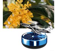 Purificatore d'aria e diffusore per veicoli con design rotante a energia solare, ornamento da combattimento per rilascio continuo di profumo naturale in auto (blu - Osmanthus)