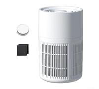 Purificatore d'aria portatile con filtro HEPA e carbone, alimentato tramite USB, silenzioso, per casa, ufficio, viaggi, rimuove formaldeide PM2.5, bianco (B)