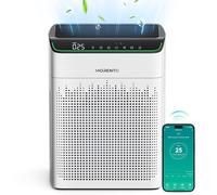 Purificatori d'aria MORENTO per la casa Grande Camera Fino a 158m² con monitor di qualità dell'aria PM 2.5, compatibile Wi-Fi e Alexa, filtro HEPA Ingresso aria bifacciale per fumo e odori 23dB