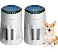 Purificatori d'aria per camera da letto e casa, con modalità sleep per fumo, odori di peli di animali domestici, piccolo purificatore d'aria con spugna profumata, luce ambientale blu, 23 dB