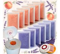 PurifyLogix 12 deodoranti per secchi per pannolini Munchkin Step and Secchio, ricariche di carbone attivo per cartucce di bicarbonato di sodio (8,9 cm), 6 x lavanda e 6 x sapore pesca