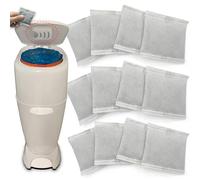 PurifyLogix 12 ricariche per filtro al carbone per assorbitori di odori per pannolini, compatibili con Diaper Genie Complete e Secchio per espressioni, sacchetto purificante per assorbire gli odori,