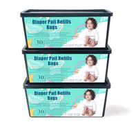 PurifyLogix 3 sacchetti di ricarica per pannolini ispessiti per pannolini Genie Easy Roll Signature Secchielli per pannolini, tecnologia a barriera contro gli odori a 7 strati, 90 sacchetti durano