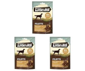 Purina Adventuros High Meat Filetti Snack Cani Ricco in Pollo 70g (Confezione da 3)