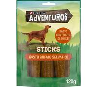 PURINA ADVENTUROS Snack per Cani Adulti Sticks con Bufalo 6 Confezioni da 120g