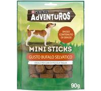 PURINA ADVENTUROS Snack per l'Igiene Orale per Cani Adulti Mini Sticks con Bufalo 6 Confezioni da 90g