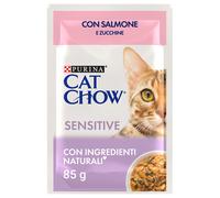 CAT CHOW Cibo sensibile per gatti con salmone e zucchine in salsa 85g