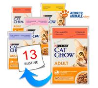 Purina Cat Chow Adult Umido Gatto in Gelatina 85 gr: Pollo e Zucchine