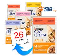 PURINA Cat Chow → ADULT - Bustine da 85 gr - GUSTI VARI - Umido Gatto, Gatti