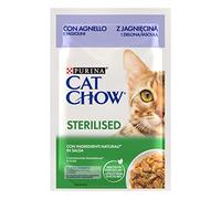 Purina Cat Chow Cibo umido per gatti sterilizzato per adulti con agnello, 26 buste da 85 g