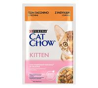 Purina Cat Chow Cibo umido per gattino, Junior, bambino, Kitten con tacchino, 26 buste da 85 g