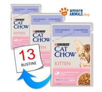 CAT CHOW Cibo per gattini con agnello e zucchine in salsa 85g