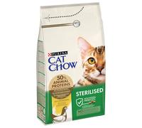 Purina Cat Chow Adult Sterilised 1,5kg. - C05106 Cat Chow Adult Sterilised è formulato appositamente per aiutare a controbilanciare l'impatto dei cambiamenti ormonali collegato alla castrazione o alla sterilizzazione. Con adeguati livelli di proteine e di grassi per aiutare a mantenere muscoli forti e un sano peso.