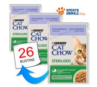 Purina Cat Chow Sterilised cibo umido per Gatti 85 gr: Agnello e Fagiolini