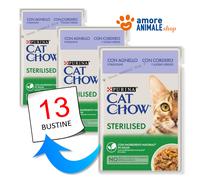 Purina Cat Chow Sterilised cibo umido per Gatti 85 gr: Agnello e Fagiolini