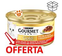 GOURMET Gold Delizie in Salsa Cat Lattina Multipack 24x85G MANZO