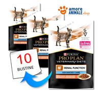 Purina Veterinary Diets NF Cat Renal Funcion Advanced Care Multipack - 10 x 85 gr Salmone - 1° ORDINE? scegli lo sconto BZR5 / BZR20 + 200 punti fedeltà