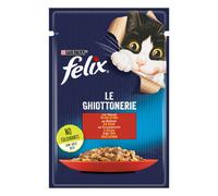Purina Felix Le Ghiottonerie 85 gr - Manzo - Confezione da 26 pezzi - Cibo umido per gatti - 1° ORDINE? scegli lo sconto BZR5 / BZR20 + 200 punti fedeltà