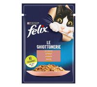 Purina Felix Le Ghiottonerie 85 gr - Salmone - Confezione da 26 pezzi - Cibo umido per gatti - 1° ORDINE? scegli lo sconto BZR5 / BZR20 + 200 punti fedeltà