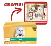 Purina Gourmet Gold Cibo per gatti Savoury Cake 48 x 85 g + Calendario dell'Avvento GRATIS!