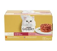Purina Gourmet Gold Intrecci Di Gusto Umido Gatto con Pollo e Manzo, Tacchino e Agnello, 4 lattine da 85g
