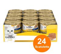 Purina Gourmet Gold Mousse cibo umido Gatto con pollo, 24 Lattine da 85 g