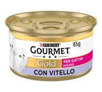 Purina Gourmet Gold Mousse Umido Gatto 85 gr Vitello (Kitten) - confezione da 24 pezzi - Cibo umido per gatti - 1° ORDINE? scegli lo sconto BZR5 / BZR20 + 200 punti fedeltà