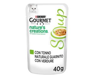 Purina Gourmet Nature's Creations Soup Umido gatto 40 gr Tonno e verdure - confezione da 32 pezzi - Cibo umido per gatti - 1° ORDINE? scegli lo sconto BZR5 / BZR20 + 200 punti fedeltà
