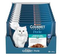 PURINA GOURMET Perle Cibo Umido Gatto con Salmone, Tonno e Pesce