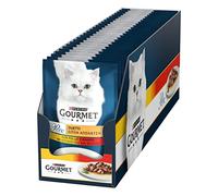 Purina Gourmet Perle Duetti con Carni Cibo Umido per Gatti con Pollo e Manzo, 26 Buste da 85 g