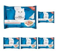 Purina Gourmet Perle Trionfo di Salsa Cibo Umido per Gatti con Tonno e Salmone - 4 Buste da 85 g (Confezione da 5)