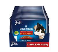 Purina Le Ghiottonerie Cibo Umido per Gatti con Manzo e Pollo 48 buste da 85g