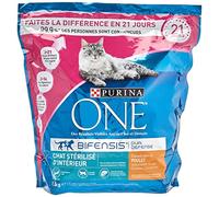 Purina One 12306255, Alimento completo speciale per gatto domestico sterilizzato, al pollo e cereali, Pacco da 6 x 1,5 kg(la confezione può variare ).