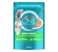 Purina ONE 52 x 85 g Alimento umido per gatti - Indoor Formula con Tonno & Fagiolini