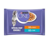 PURINA ONE 4 x 85 g - Sensitive Pollo e Tonno