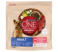 Purina One Adult Mini/Small Alimento per cani adulti ricco di manzo e riso 1,5 kg