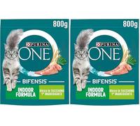 Purina One Bifensis Indoor Formula Crocchette Gatti Tacchino e Cereali 800g (Confezione da 2)