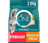 PURINA ONE Bifensis Sterilcat Croccantini per Gatto Adulto Sterilizzato con Pollo, Formula Nutriente per Microbioma Intestinale, Confezione da 2,8 kg