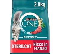 PURINA ONE Bifensis Sterilcat Crocchette Gatti Adulti Sterilizzati con Manzo, Formula Studiata per Supportare il Microbioma Intestinale, Confezione da 2,8 kg