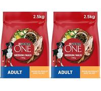 PURINA ONE Cane Crocchette Pollo con Riso, 2.5kg (Confezione da 2)